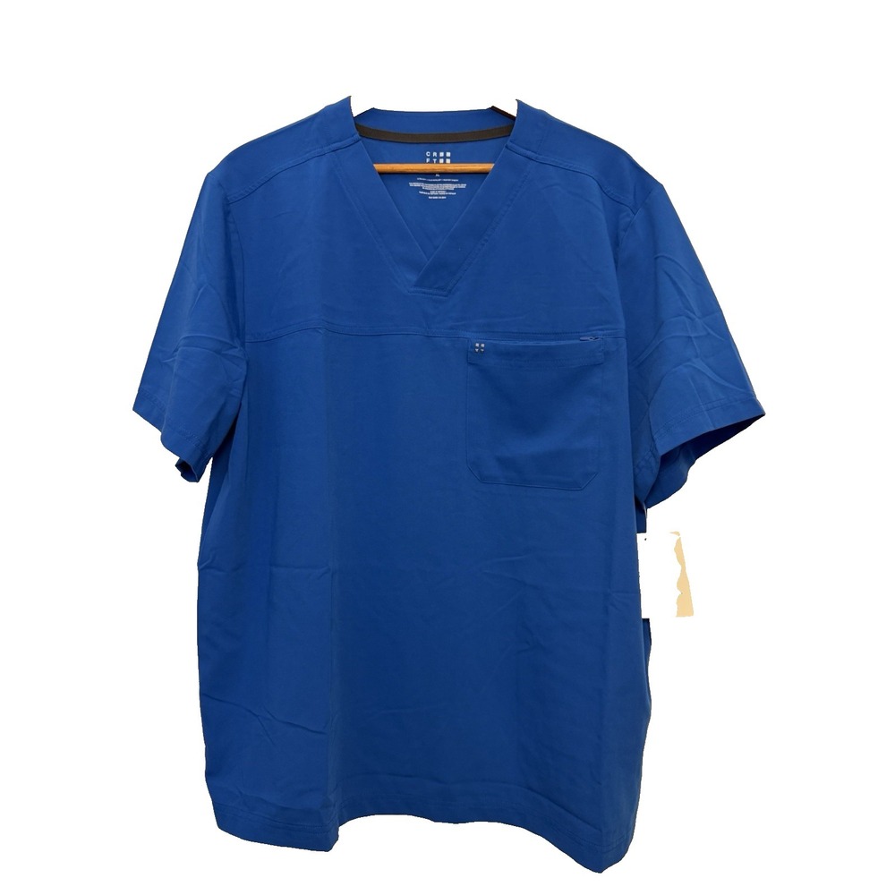 NEW White Cross CRFT Men's Tuckable V-Neck Scrub Top WT131 Size XL Regular Blue‎